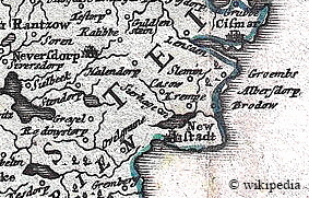 Teilansicht eines Kupferstich von Johann Baptist Homann um 1720 aus dem Atlas Maior   -   Fr eine Gesamtdarstellung der Karte klicken Sie bitte auf das Bild.