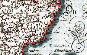 Teilaufnahme der Herzogtuemer Schleswig und Holstein von Matthias und Nocolaus peters aus dem Atlas Major von 1665  -  Fr eine Gesamtdarstellung der Karte klicken Sie bitte auf das Bild.