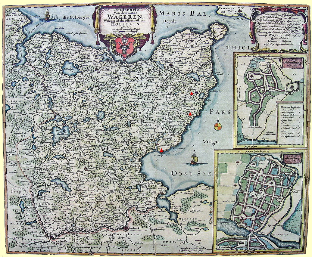Historische Karte von Wagrien etwa 1682-1688   -   Fr eine grere Darstellung klicken Sie bitte auf das Bild.